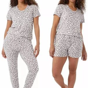 32 Degrees Ladies' 3-piece Lounge Set Super Soft 4 Way Stretch. XL. Leopard Gry.